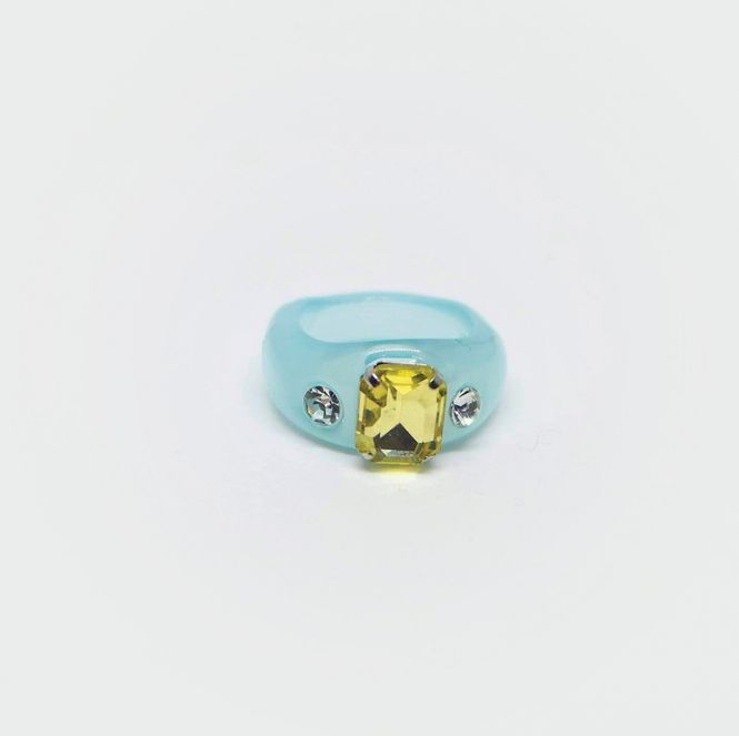 Hovedbilde Better Dayz Ring With 3 Crystals Sky Blue