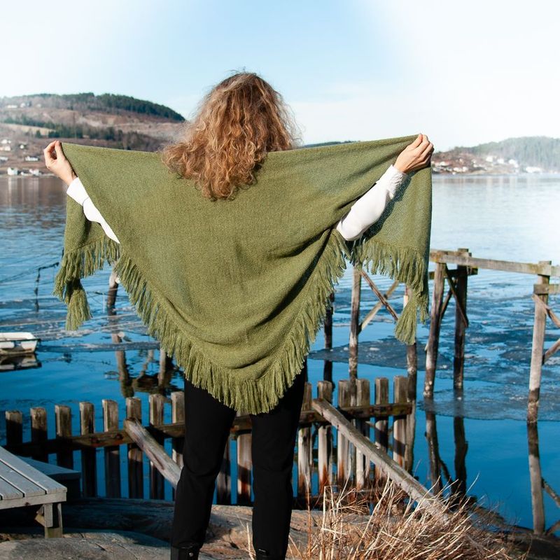 Star Collection Strikket Sjal Olivengrønt