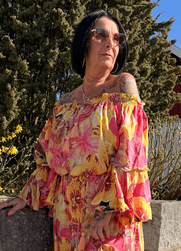 Coconut Milk Sabrina Top Orange