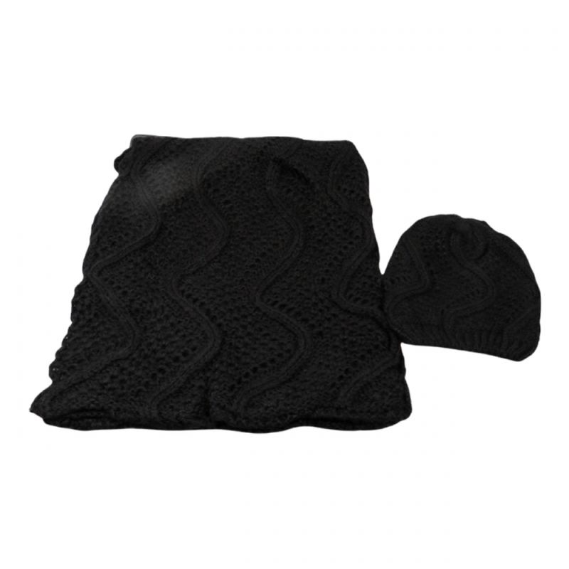 Mar & Co Lue og Skjerf Sett Sort