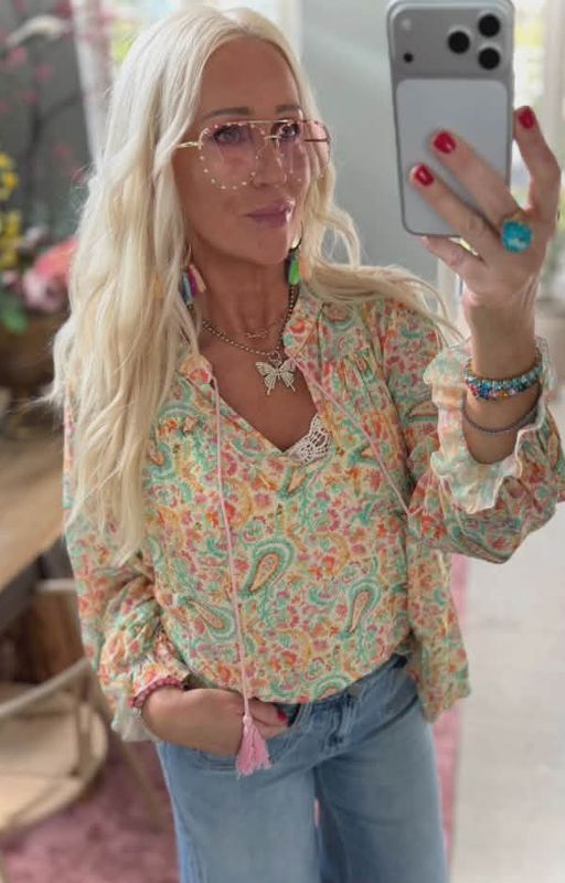 Love Forever Susanne Bluse Beige Paisley