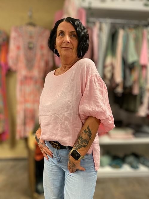 Hovedbilde Love Forever Mette Linbluse Rosa
