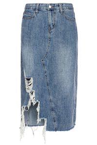 Bilde av Luxzuz Ripped Denimskjørt