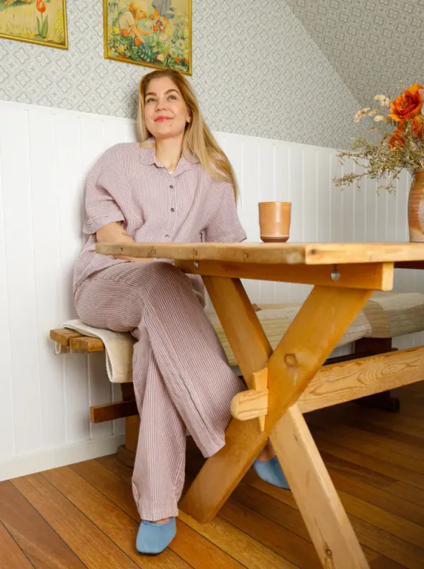 Black Colour Linskjorte Calypso