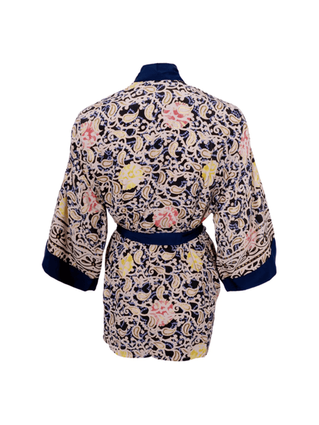 Black Colour Kimono Blue Decor
