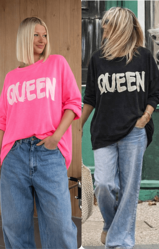 Love Forever Queen Oversize Topp Sort