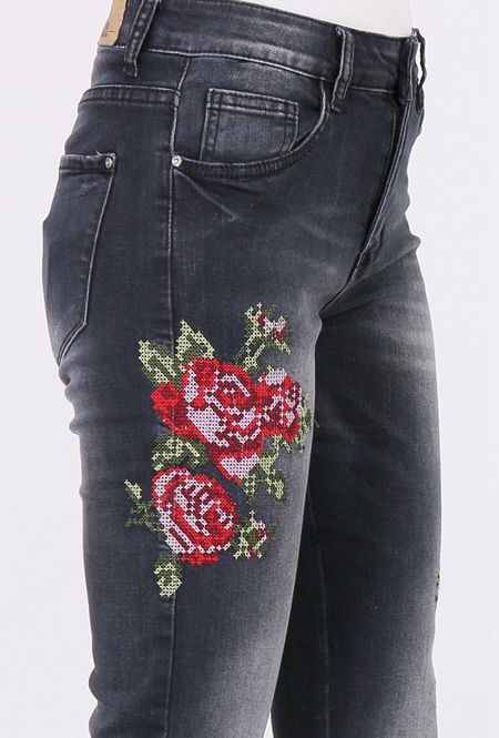 Hovedbilde Fast Lavpris! Karostar Superstretch Grey Embroidery Jeans