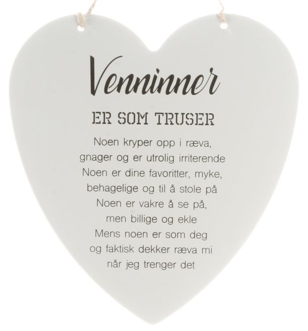 Hovedbilde Skilt hjerte stort Venninner er som