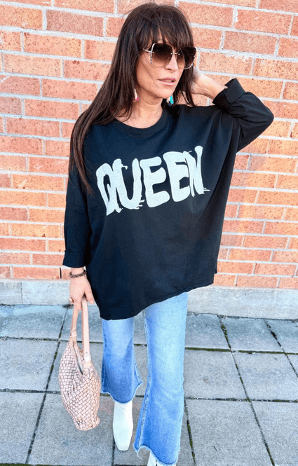Hovedbilde Love Forever Queen Oversize Topp Sort
